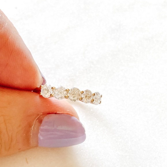 1.25tcw 925/Rhodium 5 Stone Anniversary Ring - Picture 13 of 15